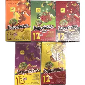 Pulparindots Candy - Coated Tamarind Candies - 12 Packs in Box - Sweet and Spicy Snack and Fruit Candy Bonbon Packed mexican dulces