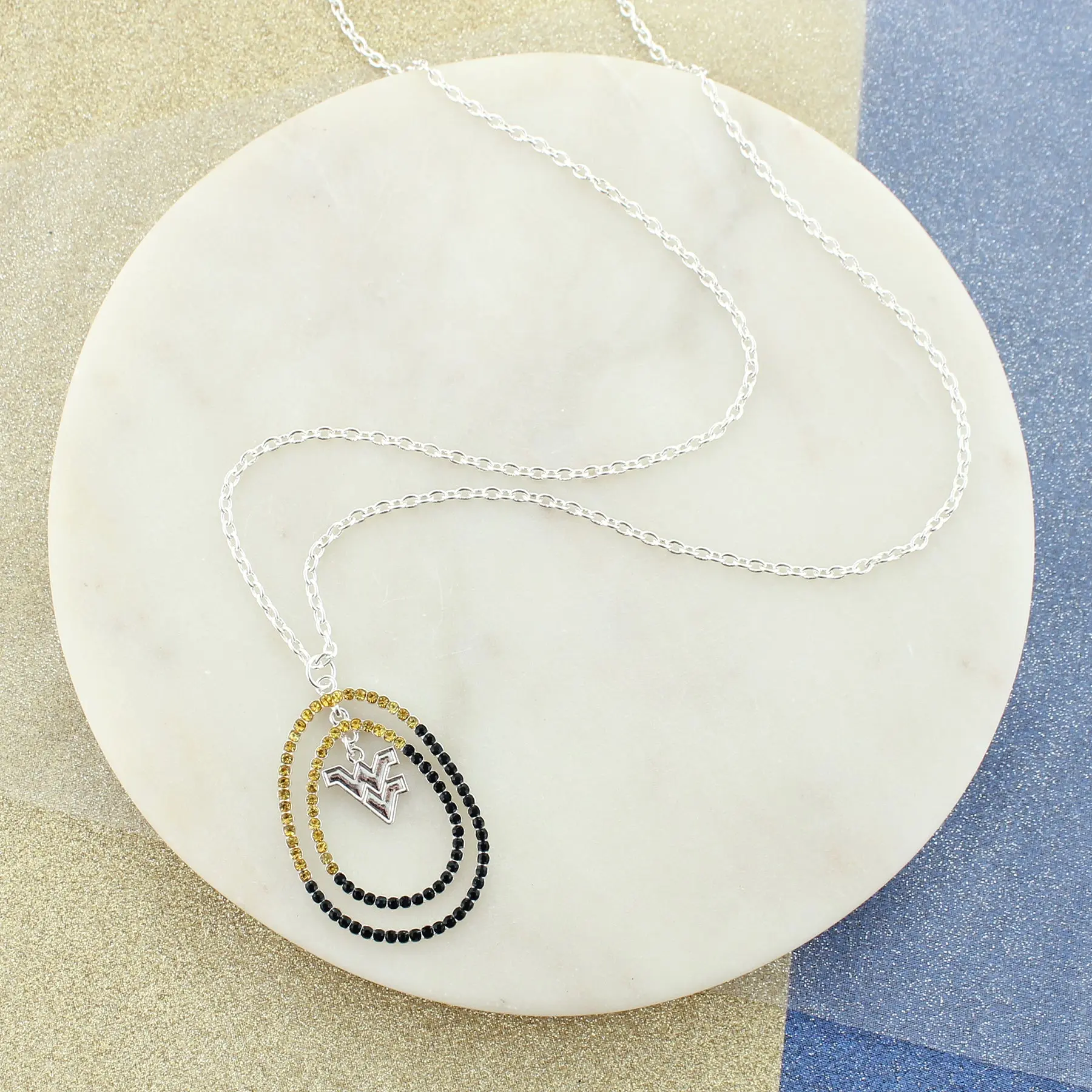 34” West Virginia Crystal Loop Necklace