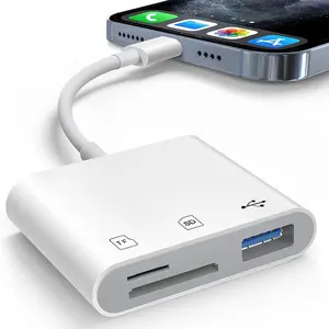3-In-1 SD Card Reader Memory Card Reader Adapter for Android Phones Type-C USB C Input to SD TF Micro SD Cards USB Converter, Multi-Functional OTG Adapter, Model Xinghao Hxy-044