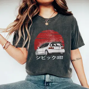 Vintage Hatch Civic EG6 T-Shirt, Classic Hatch Civic Shirt, Distressed Tee, Perfect gift Hatch Civic JDM Cars Lover, Drift Racing Top