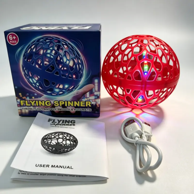 flying ball toy, 360° rotating hovering spinning ball, USB rechargeable floating spinning hand-controlled flying ball, durable and lightweight magic ball, suitable for children, boys, girls, and teens, an ideal birthday and Christmas gift