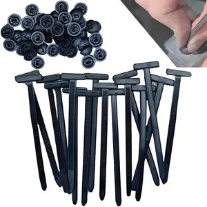 20/100 pcs Nylon Universal Cable Tie Buckle with Pin & Button Self-Locking Design for Car Daily Repair and Multipurpose Use