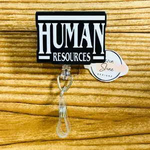 Human Resources HR Black And White Badge Reel