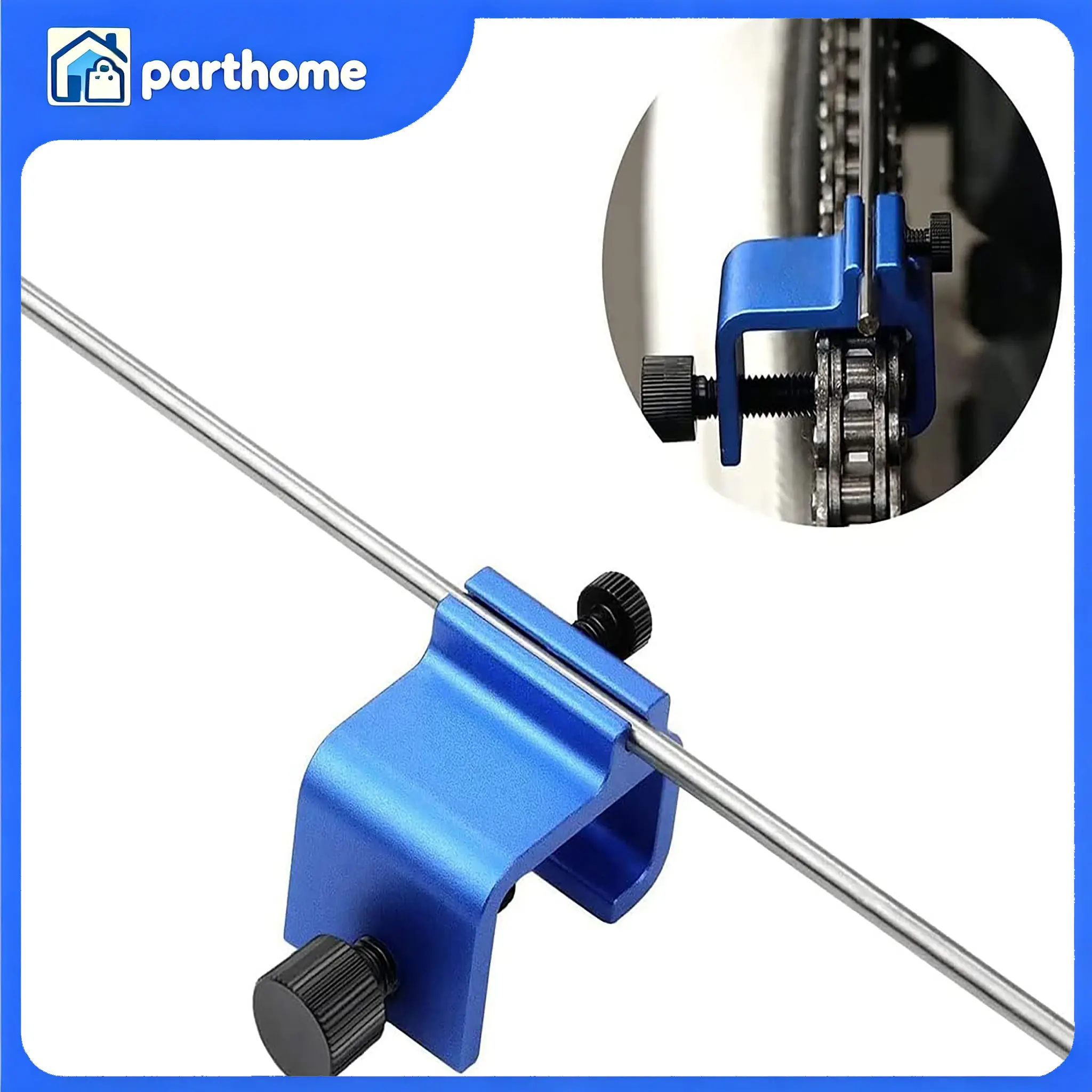 Motorcycle Sprocket Chain Adjusting Tool with Bike Clamp and Chain Alignment Tool for Crosscountry, Street Sports Motorcycles - Honda, Yamaha, Suzuki Vehicles