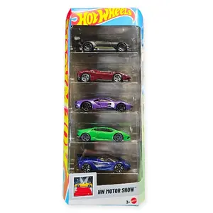 Hot Wheels HW Motor Show 5-Pack Die-Cast Car Set - Assorted Colors & Designs for Kids Ages 3+