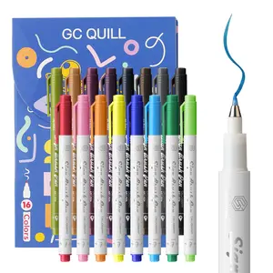 16 Colors Fudenosuke Brush Pens, Calligraphy Brush Pen Set with Fude Brush Tips, Hand Lettering, Journaling, Calligraphy, Drawing, Writing, Art Drawing Supplies