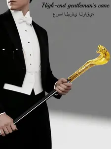 High-End Snake Cane, Detachable Zinc Alloy Walking Stick, Outdoor Travel Cane, Gothic Halloween Staff, Cosplay Game Wand, Men's Gift