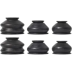 6PCs Universal Ball Joint Head Dust Protection Tie Rod Boot Cover Automotive Replacement Tie Rod End Boots Rubber Track Turn Lower Upper Repair Kit Car Suspension Steering Parts Accessories 3x2 Sizes