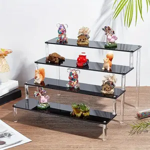 Acrylic Figure Blind Box Display Stand Staircase Trapezoidal Perfume Jewelry Organizer Storage Rack, Acrylic Display Risers, 1pc Collectible Holder
