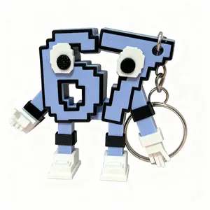 67 Brain rot Portable Keychain, Secret Rare Role 3D Printed Jointed Decompression Hanging Ornament, Exclusive Creative Gift for Players and Streamers