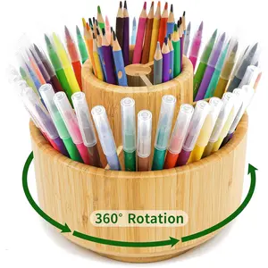 Pen Holder Organizer, 360? Rotating Art  Organizer, Desktop Storage for Marker Pens, Colored Pencil, Art Brushes, etc.