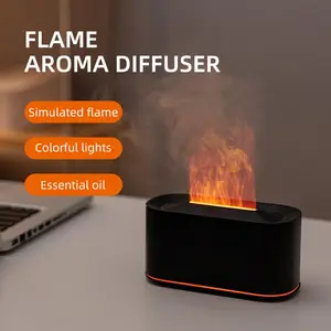 Essential Oil Diffuser, Fireplace Fire Flame Aromatherapy Diffuser, 220ml Cool Mist Humidifier, Scent Aroma Diffuser with 7 Colors Light, Auto-Off for Home, Room, Fragrance Aroma Humidifier, Humidifier Diffusers