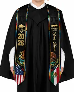 Customized Mexican Graduation Sash, Mexico Graduation Stole Class of 2026, Mexican Sash for Graduation 2026