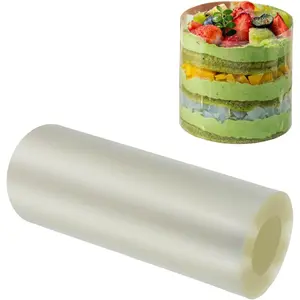 5.5 × 394inch Transparent Acetate Cake Collars Clear Acetate Film for Cake Rolls Chocolate Mousse Baking and Cake Decorating