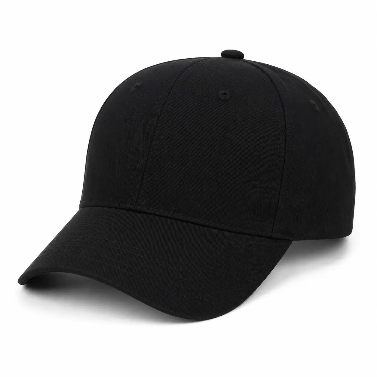 Unisex Classic Black Baseball Cap, Adjustable Strap Curved Brim Casual Everyday Outdoor Hat for Men and Women