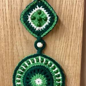 Tropical Mandala Hand Crochet Necklace. Unique Necklace
