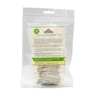 Cold and Flu Brew Teabags - 12 Pack of Herbal Tea for Cold and Flu Symptoms Relief