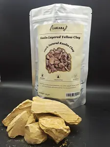 LAKABA Premium Cosmetic Grade Yellow Narat Clay 200g 7oz No Additives Natural Skincare Clay for Stronger Bones Healthy Skin Skin Repair Face Mask