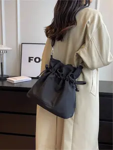 Women's Solid Color Tote Bag, Fashionable Large Capacity Shoulder Bag for Daily Used, Casual Trendy Versatile High-quality Daily Commuting Bag