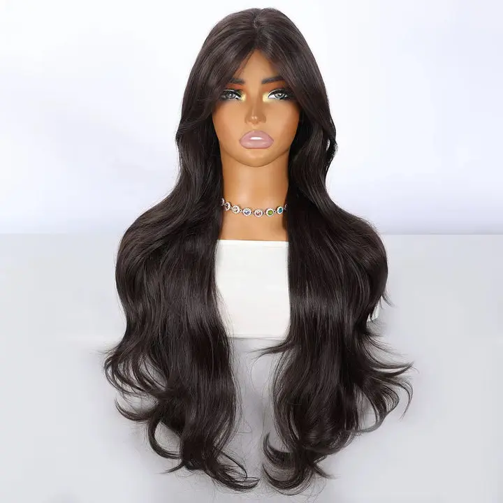 Posh Trio Beauty 28” Espresso Brown 13x4 Lace Frontal Wig | Layered Body Wave