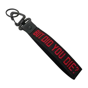 BUT DID YOU DIE Letter Pattern Keychain, Personalized Key Chain, Hand Wrist Lanyard Wristlet Lanyard for Luggage, Key Ring