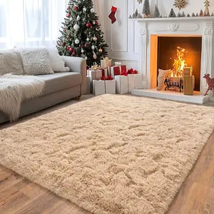 Area Rugs For Living Room, Ultra Soft Large Shag Living Room Rug Fluffy Rug Carpet For Bedroom, Plush Modern Floor Rug For Kids Room Fuzzy Rug For Home Decor Aesthetic, Camel