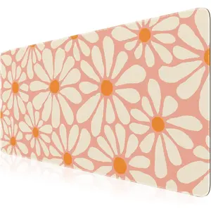 Cute Desk Mat, Extended Mouse Pad for Desk, Computer Mat with Non Slip Rubber, Smooth Gaming Mouse Pad Large, Floral Desk Mat for Keyboard and Mouse for Home Office
