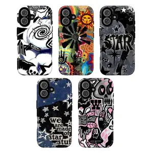 Grunge Trippy Collage Y2K Aesthetic with Psychedelic Art Two-In-One Film Case - Durable, Shock-Absorbing, and Trendy Protection - for iPhone17 16, 15, 14, 13, 12 Plus, Pro, Max, and Samsung S25-22 Perfect Birthday Gift for Friends
