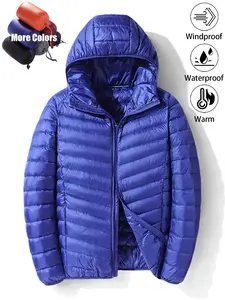 Men's Casual Waterproof Windproof Warm Basic Hooded Down Jacket, Coats, versatile,durable,wrinkle-resistant,lightweight outdoor sports jacket. Perfect for daily commuting, wilderness adventures, hiking. Suitable for layering or wearing alone