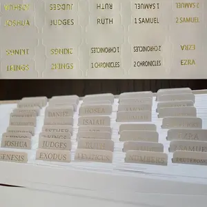 75pcs Bible Tabs for Women and Men Laminated Index Dividers Tabs with Gold Foil Embossed Lettering Chapters Labels Bible Study Supplies Tags Easy to Read and Navigate