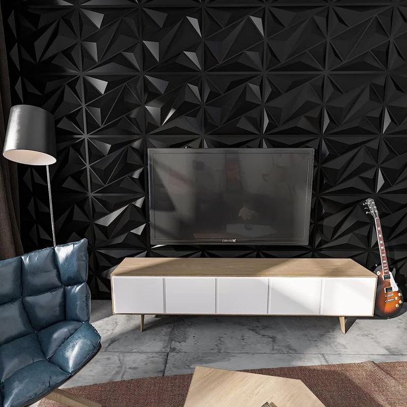 20/30pcs 3D Textured PVC Wall Panels, Waterproof & Moisture-Proof, Easy Install with Adhesive Tape - Modern Abstract Design for Stylish Home Decor, 11.8 x 11.8 inch, Waterproof Wall Panels