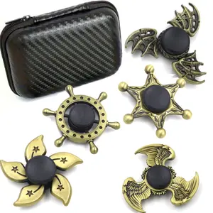 5pcs/set Cool Bronze Metal Fidget Spinner, Vintage Style Endless Fun, Long-lasting Swivel, Durable, Quiet, Focus, Casual Toys, Party Gifts - Perfect Christmas, Birthday Relax Gift