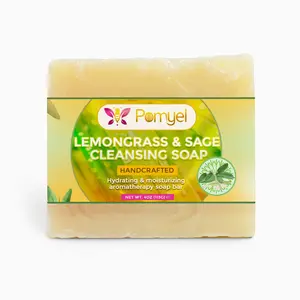 Lemongrass & Sage Soap (2 Bars) – Refreshing Cleansing Bar for Sensitive Skin, Handmade with Organic Oils