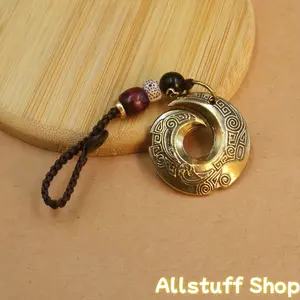 Lucky Charm Embossed - Brass Keychain - 2pcs Exquisite Car Accessory