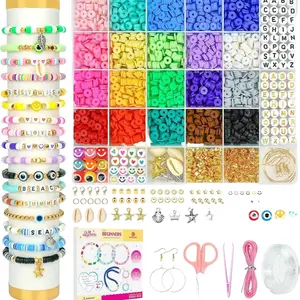 Dowsabel Clay Beads Bracelet Making Kit for Beginner, 5000 Pcs Preppy Polymer Clay Beads with Charms Kit for Jewelry Making, DIY Arts and Crafts Birthday Gifts Toys for Kids Age 6-13 allthingsaura