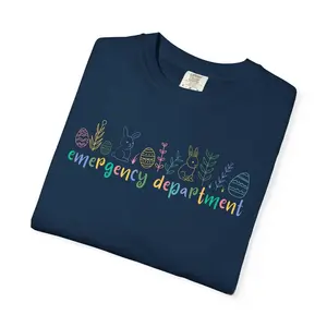 Emergency Department Easter Shirt for Nurses Comfort Colors Bunny Floral Tee ER Nurse Spring Shirt  Healthcare Easter Top