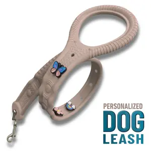 PYNZ Leash Dusty Sand Lightweight Durable EVA Waterproof Non Slip Grip Tangle Free Customizable with PetPYNZ Charms Secure Alloy Snap Hook Personalized Dog Leash
