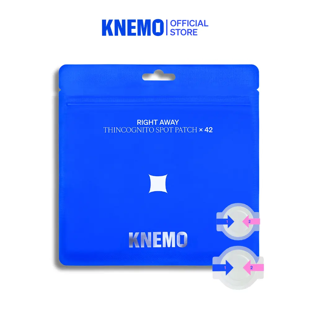 [KNEMO Official] RIGHT AWAY Thincognito Invisible Spot Patch - Absorbing Hydrocolloid Acne Patch for Face, Blemishes, Zits, Pimple, Breakouts Spot Treatment for Skin Care, 2 Sizes (42 Count)
