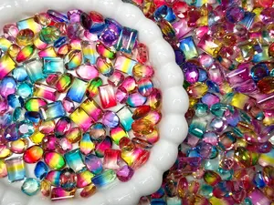 Luxe Rainbow Mixed Pointed Back Crystal Glass Rhinestones for Nails Arts and DIY