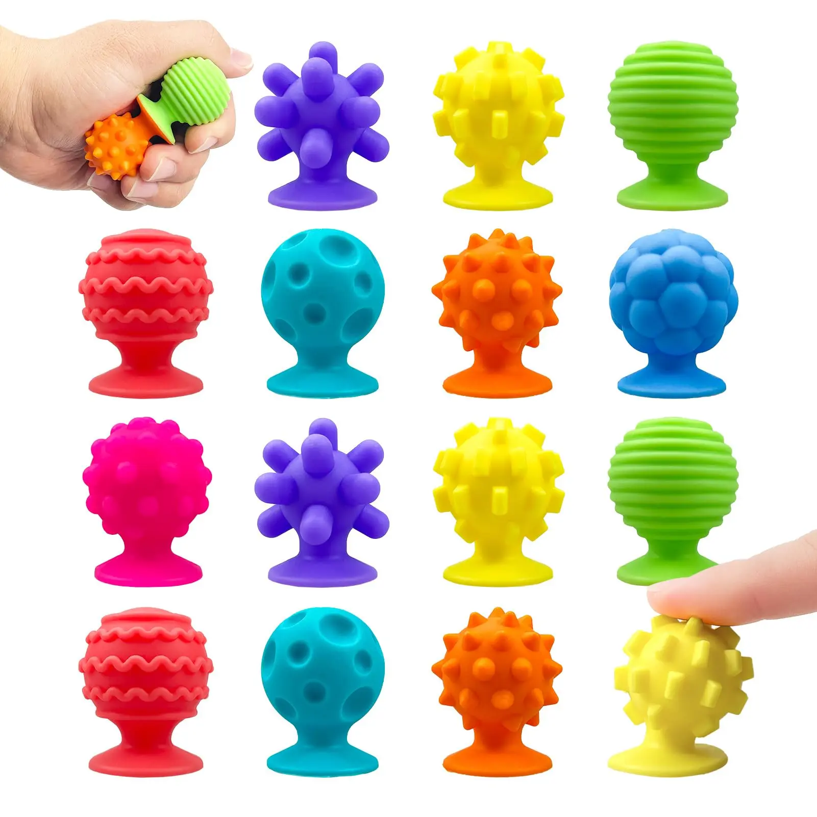 Sensory Suction Toys for Kids - Calming 16-Pack