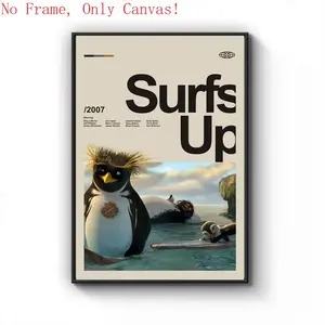 Surfs Up Unframed Premium Artwork Film Print – Home & Wall Decor |     Perfect Gift for Fans |     Stylish Decor for Living Room, Bedroom & More Glossy Ornaments