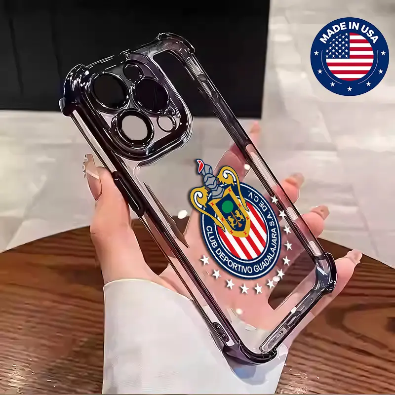 Customized Chivas De Guadalajara Liga MX Patterned Smartphone Case - Soft Silicone TPU, Shockproof, Scratch Resistant Protection for iPhone 16,15,14,13,12 Plus Pro Max, Cellphone