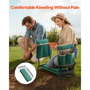 Garden Kneeling Stool/Seat, 6inch EVA soft cushion, foldable, heavy-duty garden bench, on-site
