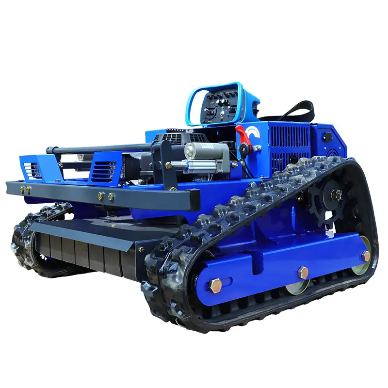 AWY-550 Self-Charging Cordless Robot Lawn Mower for Lawn Mowing, Remote Control Enabled, 45-Degree Climbing Rubber Tracks, CE EPA Certified