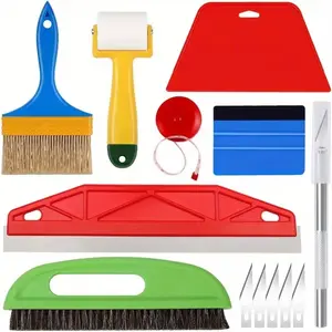 Wallpaper Smoothing Tools,Wallpaper Tool Kit with Squeegee Smoother,Seam Roller,Wallpaper Brush for Peel and Stick Hanging,Contact Paper,Vinyl Application,Wall Tile