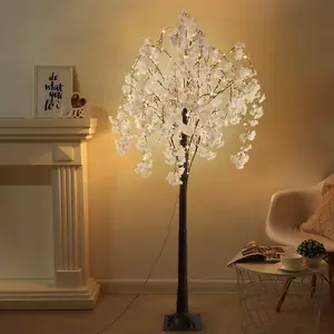 5.9ft Lighted Cherry Blossom Tree with LED Fairy Lights, Christmas Tree, artificial tree flower for livingroom, patio, yard