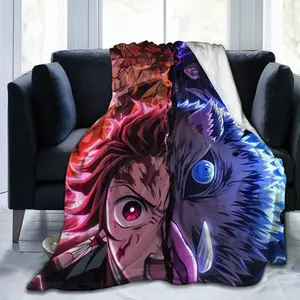 Demon Slayer blanket Cozy bed sheet comforter washable rugs sofa couch weightedblanket blackout curtain room stuff carpet halloween blanket king size comforter cool rugs bed accessories big fluffy blanket scandinavian style cooling blanket