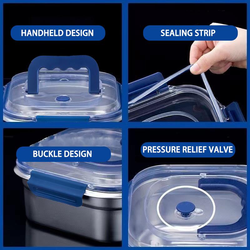 Yakimoto 2/4/6/8/10 PCS Extra-Large Stainless Steel Food Storage Containers With Blue Lids - Deep Design, Airtight Seal, Perfect For Refrigerator Organization, Meal Prep, Lunch Boxes & Kitchen Pantry Yakimoto 2/4/6/8/10 PCS Extra-Large Stainless Steel Food Storage Containers With Blue Lids - Deep Design, Airtight Seal, Perfect For Refrigerator Organization, Meal Prep, Lunch Boxes & Kitchen Pantry