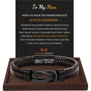Fathers Day Gift, Gifts for Men Morse Code Bracelets for Men 2026 Graduation Gifts Mens Bracelet for Him Boyfriend Husband Leather Bracelet Motivational Birthday Jewelry Stocking Stuffers