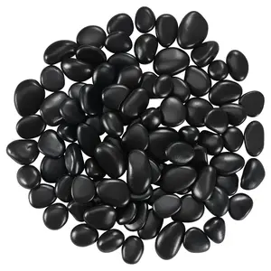 summervibes VEVOR Black River Rocks, 1-2 inch 15 lbs, Smooth Polished Natural Pebble Stones, Decorative Garden Landscaping Stones, Paving Plant Rocks for Fish Tank, Flower Pots, Water Fountains, Pathways, Backyard